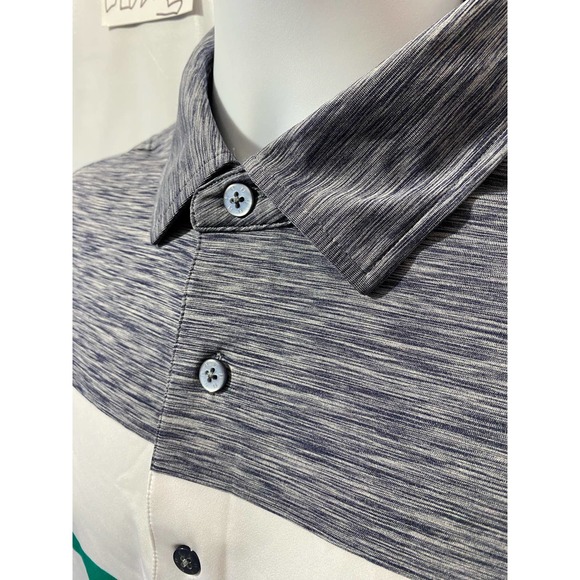 FootJoy FJ Polo Shirt Mens Large Gray Short Sleeve Performance Stretch Golf Logo - Picture 10 of 11